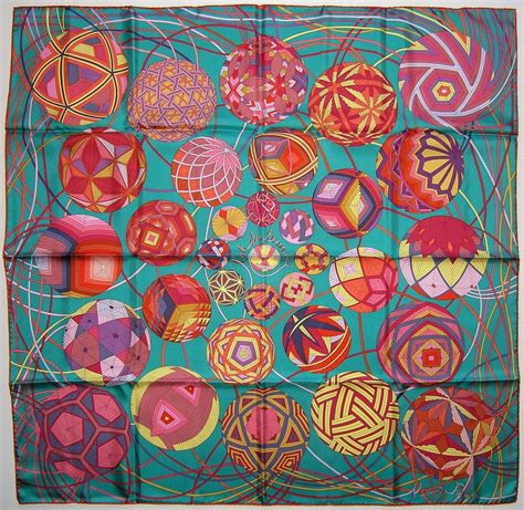 hermes scarf art du tamari rose prune|HERMES Silk L' Art Du Temari Scarf 90 .